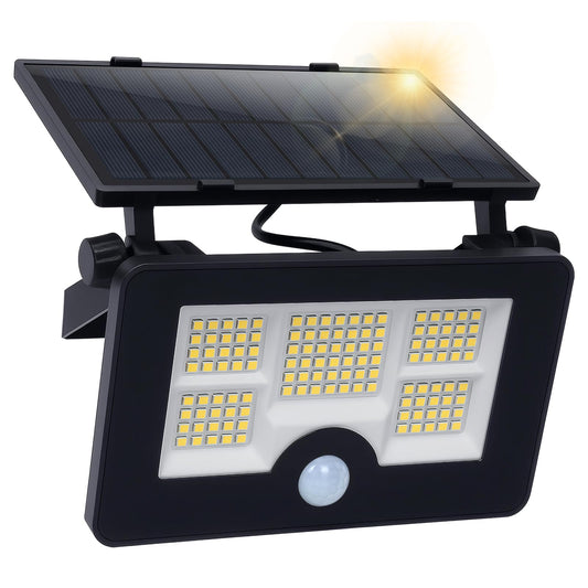 Solar Wall Lights Outdoor with Motion Sensor: Qoosea 122 LED Beads 3 Lighting Modes IP65 Waterproof 2200mAh Battery - Ideal Solar Lights for Yard Garage Patio & Garden Lighting