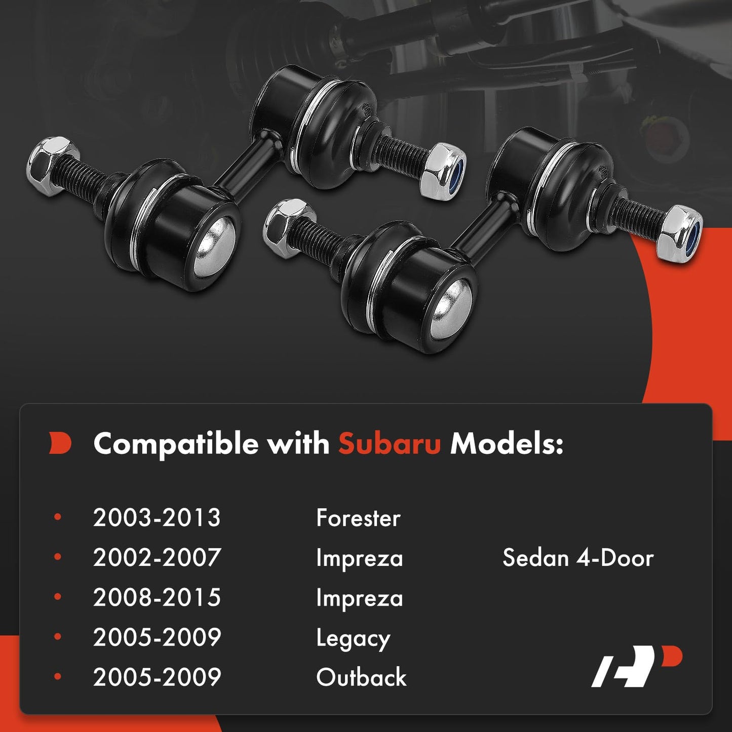 A-Premium 2 x Front Sway Bar Links Stabilizer Bar Links, Compatible with Subaru Outback 2005-2009, Forester 2003-2013, Impreza 2002-2015, Legacy 2005-2009