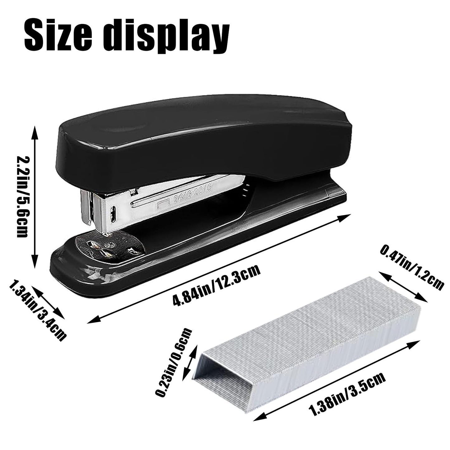4-Piece Desktop Stapler with 1000 staplers, Black, Non Slip Base, ergonomically Designed, Suitable for Offices and classrooms