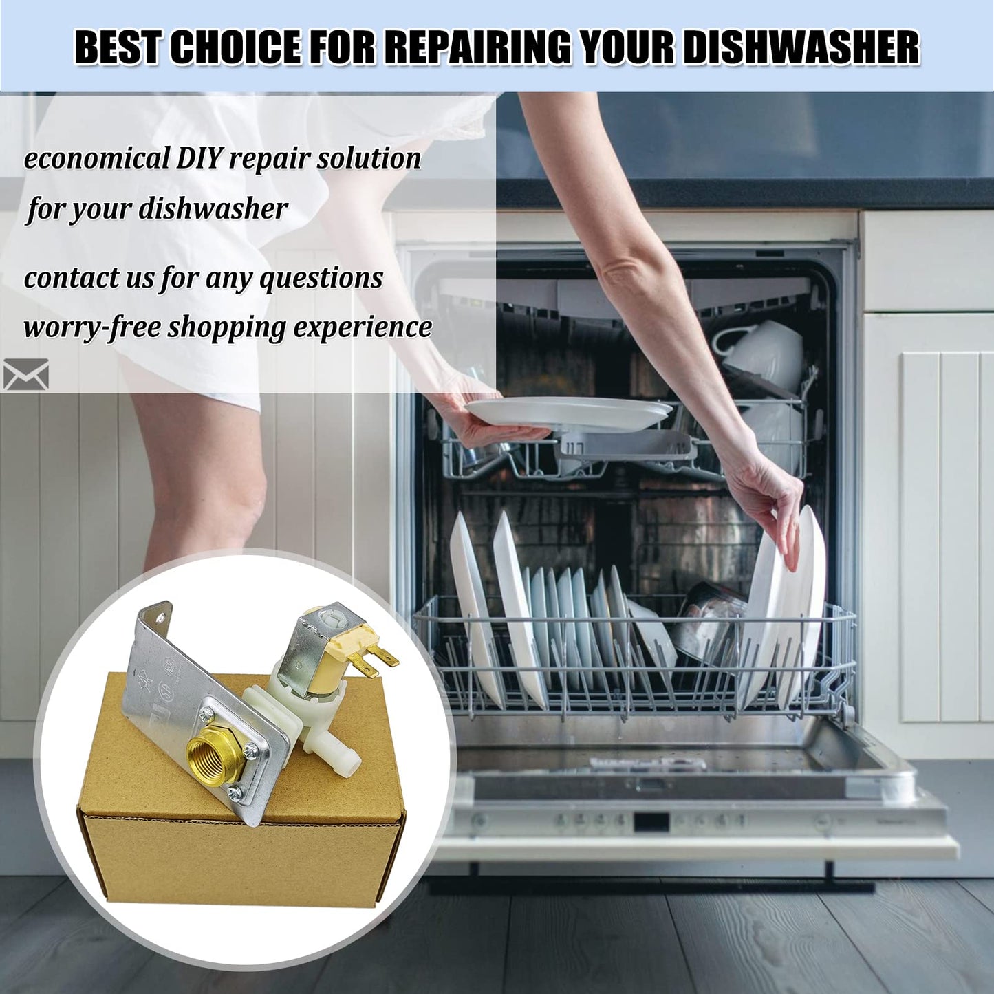 154637401 Dishwasher Water Inlet Valve - Dishwasher Water Valve Assembly Replacement Parts 154219601 154359801 154373301 AH1990907 AP4321824 PS1990907