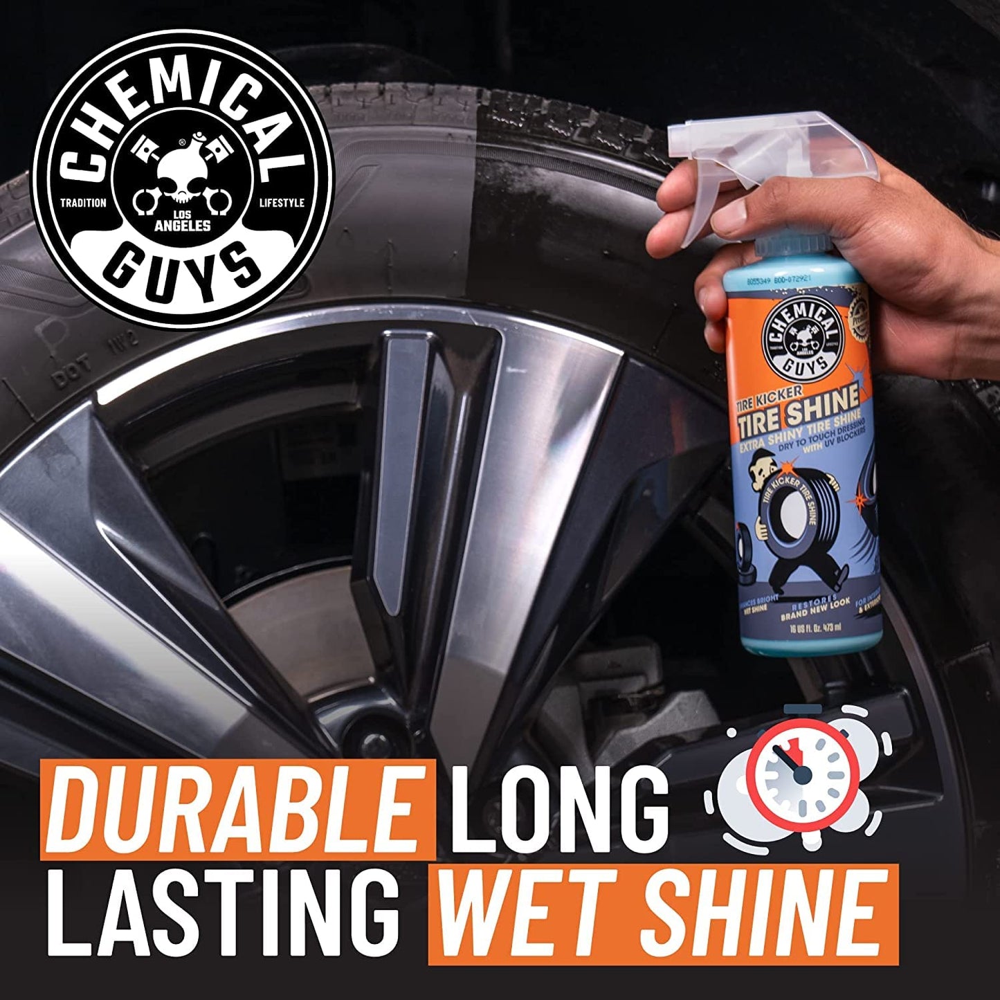 Chemical Guys Tire Kicker Sprayable Extra Glossy Tire Shine (Works on Rubber, Vinyl & Plastic), Great for Cars, Trucks, SUVs, Motorcycles, RVs & More, 473 ml (2 Pack)