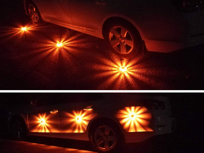 Yandu LED Road Flares (4 Pack) Emergency Beacon Safety Flare Flashing Warning Light for Car Truck Boat with Hook and Magnetic Base (4 Pack)