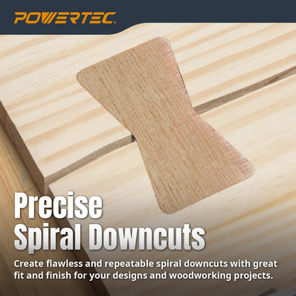 POWERTEC 71333 Router Bits Solid Brass Inlay Kit | for 1/4 Templates for High RPM Routing | Includes 1/8 Carbide Router Bit/Cutter + 1/4 Shank, Universal Bushing, Retainer Nut, Collar, Alignment Pin