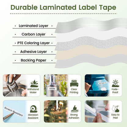 6-Pack TZe-231 Replace for Brother Label Maker Tape 12mm White Laminated Compatible with Brother P-Touch Label Tape Refills 12mm 0.47 White for PTH110 PT-D210 D220 D200 H100 D600 D400AD 1230 1280 1290