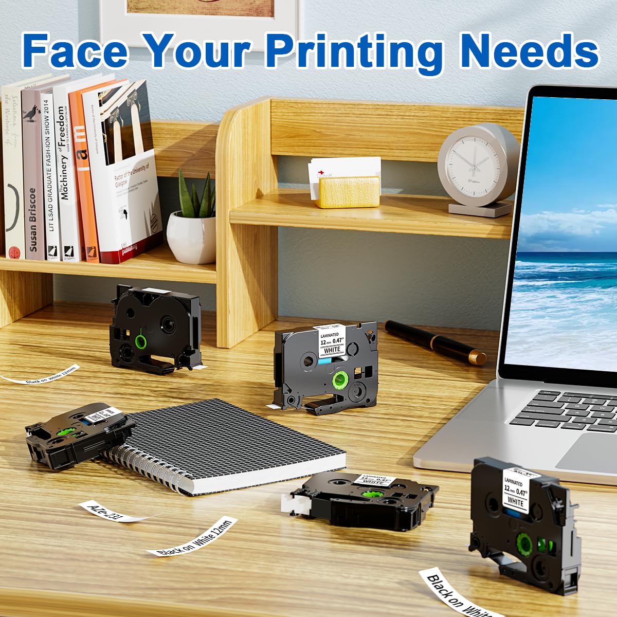 5 Pack TZe-231 Compatible with Brother Label Maker Tape P Touch TZe TZ Tape 12mm 0.47'' Laminated White TZ 231 Label Tape for Brother P-Touch PT-H110 PT-D210 PT-D600 PT-D400AD PT-1290