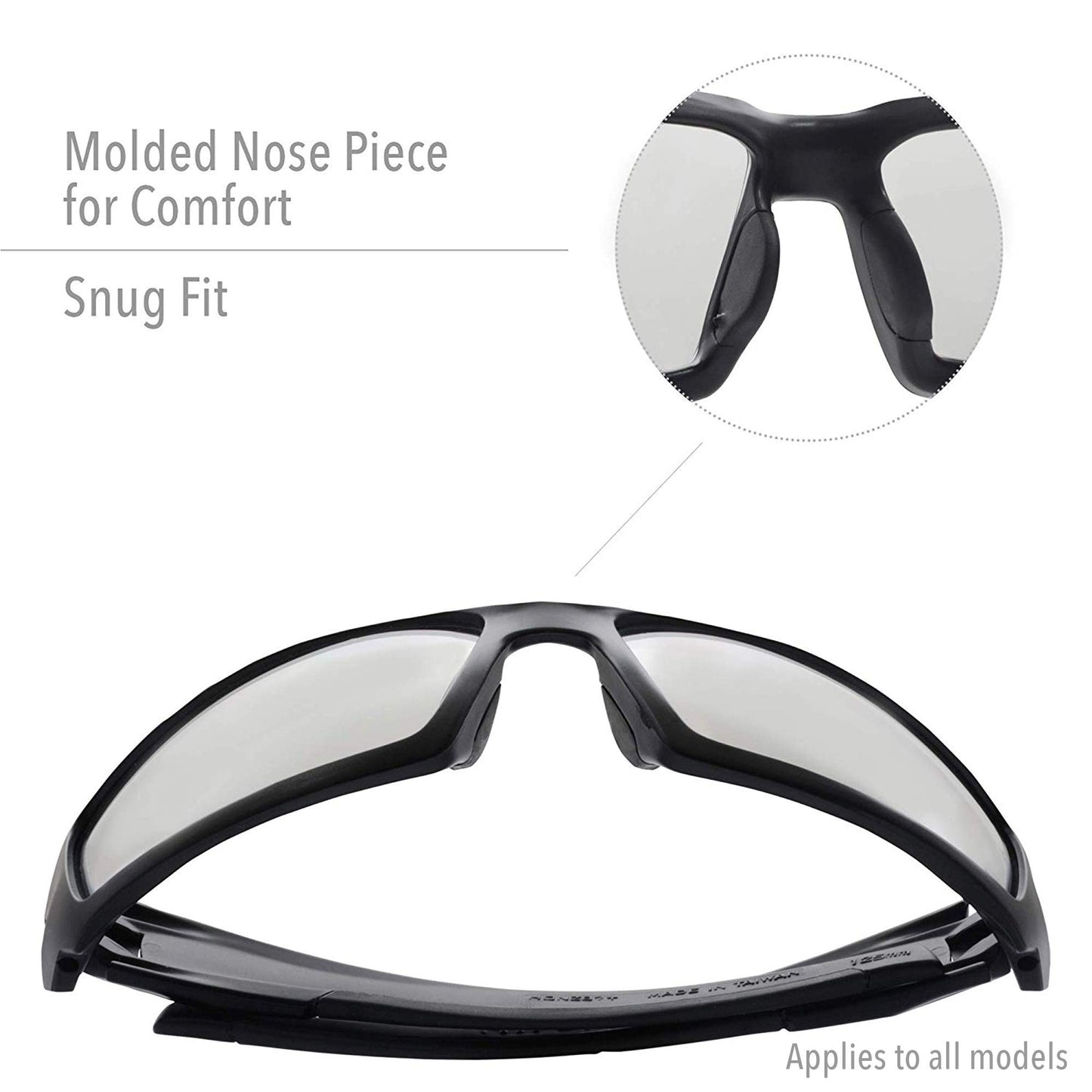 Uvex by Honeywell Hypershock Safety Glasses, Black Frame with Clear Lens & HydroShield Anti-Fog Coating (S2940HS)