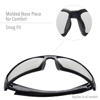 Uvex by Honeywell Hypershock Safety Glasses, Black Frame with Clear Lens & HydroShield Anti-Fog Coating (S2940HS)