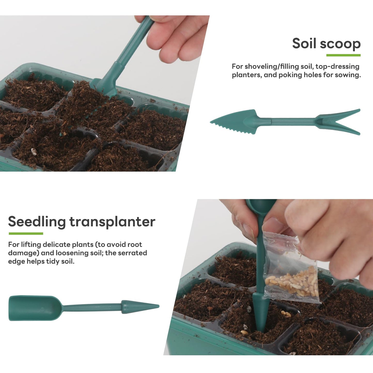 10-Pack Seed Starter Tray (120 Cells) Reusable Plant Starter Kit with Adjustable Humidity Domes, 12-Cell Seedling Trays, Complete Germination Station, Mini-Serre, Plateau de semis for Indoor Gardening