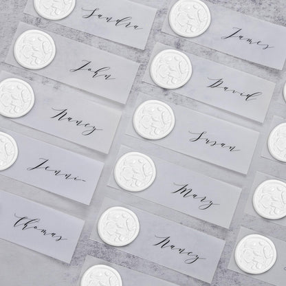 UNIQOOO Wax Seal Stickers - 3D Magnolia Wedding Invitation Envelope Botanical Seal Stickers, 50 Pcs Self- Adhesive Snow White Stickers, Perfect for Invitation, Christmas, Gift Wrapping, Party