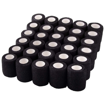 BQTQ 30 Rolls Self Adherent Cohesive Wrap Bandage 2” x 5 Yards Breathable Athletic Tape Stretch Wrap Roll Sports wrap Tape Adhesive for Wrist Ankle Swelling Sprains(Black Color)