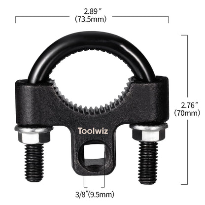 Toolwiz Inner Tie Rod Removal Tool Kit, 3/8'' Universal Low Profile Tool and Inner Tie Rod Hex Wrench Repair Remover 27-42mm End Accessory for 1/2" Square Drive, 2pcs for Most Cars Repair