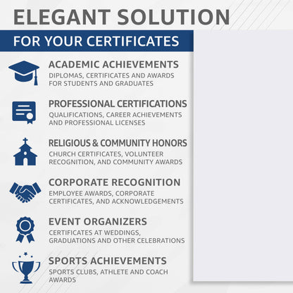 50 Certificate Paper 8.5 x 11 for Printing - Blank Certificate Papers for Award Certificates & Diploma Paper - Premium White Award Papers Cardstock for Awards & Certificates Graduation