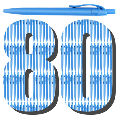 Aozora Blue Click Pens, 80 Pack, Retractable Ballpoint Pens, Medium Point, Smooth Ink, Perfect for Office and Writing