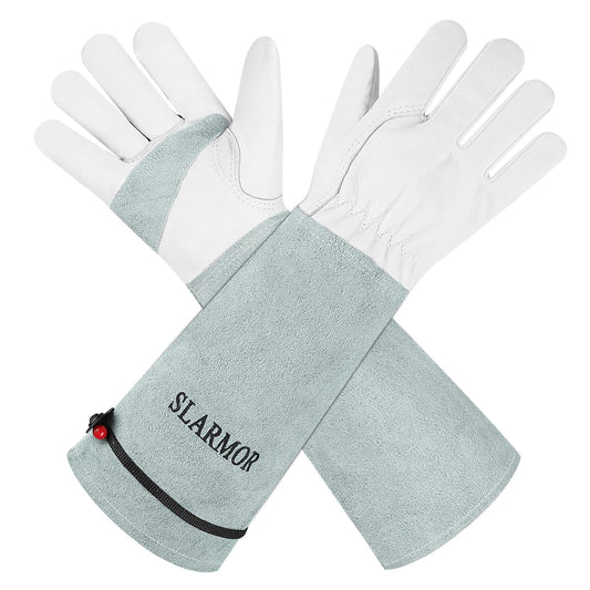 1 Pair Long Gardening-Gloves Women/Men-Thorn proof Rose Pruning Heavy Duty Gauntlet