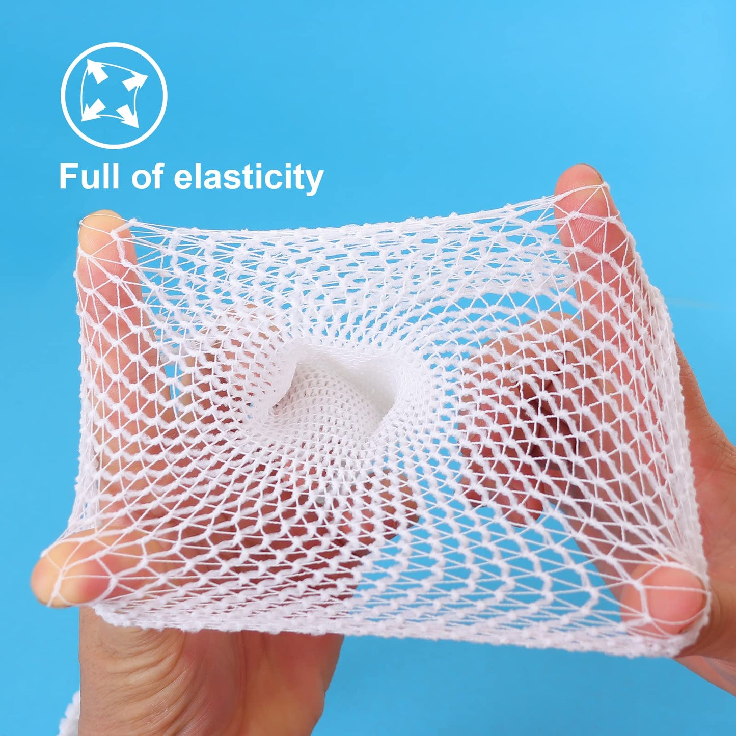 Konmee Size 2 Tube Bandages Fix Net Tubular Bandage Elastic Net Wound Dressing for Thumbs and Toes, 32.8FT Long