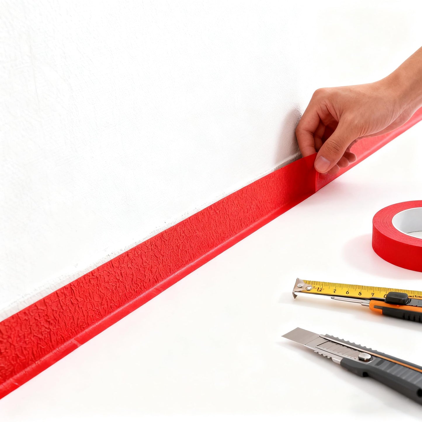 IBEQUEM 6Rolls Masking Tape 1 Inch x 55 Yards, Red Painters Tape, No Residue Artist Tape, High Adhesive Decorative Tape, Craft Tape for Painting, DIY, Arts, Crafts, Labeling or Coding, Wall, Handmade