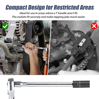 Saipor 8pcs Tap Socket Set, 1/4" & 3/8" Square Drive Tap Sockets Adapter, Compatible with All M.C.T.I. Taps Up to 1/2", Fit for 1/8" NPT Taps and Metric Taps Thru 12mm