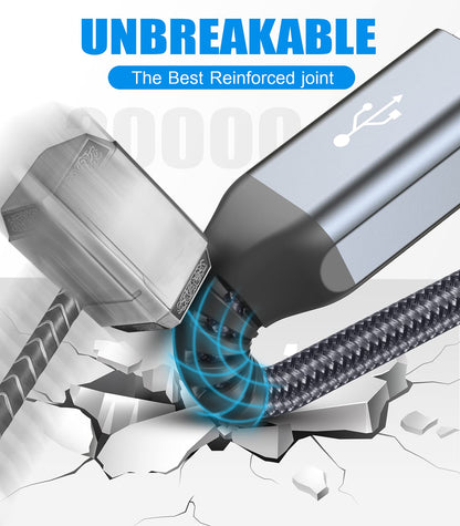 USB Extension Cable 15ft, Sweguard USB A Male to Female USB 3.0 Extension Cord Nylon Braided Supports High Speed 5Gbps Compatible with USB Keyboard,Flash Drive,Hard Drive,Printer and More (Grey)