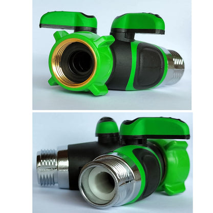 Set of 2 Y Hose Splitters 2 Way, Hose Connector Garden Outdoor Faucet -Water Tap Garden Hose Shut Off Valve Connector for Lawn and Garden- with Comfortable Rubberized Grip (HSLG58)