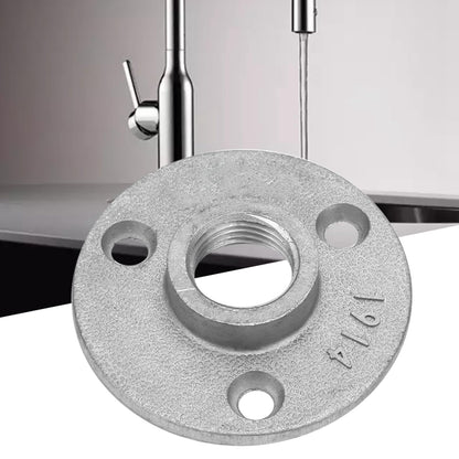 10Pcs Floor Flange,Aluminum Floor Flange,Aluminum Threaded Flange AlloyCast Iron Flange Pipe Base 3 Holes Pipe Fitting 1/2 Inch Thread Pipe Decor (Aluminum Alloy)