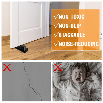 Supkiir 12 Pack Rubber Door Stopper Wedges, Non-Scratching Door Stops for Bottom of Door, Heavy Duty Door Security Stoppers for Tile, Carpet, Wooden