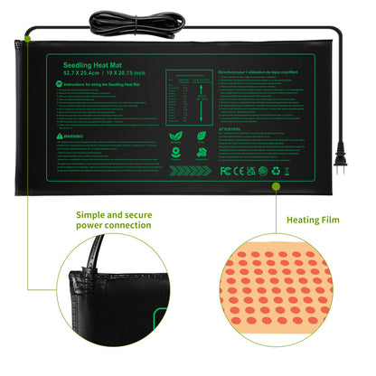 Seedling Heat Mat, NAMO-TEK Durable Waterproof Seed Germination Heating Mat, Warm Hydroponic Heating Pad