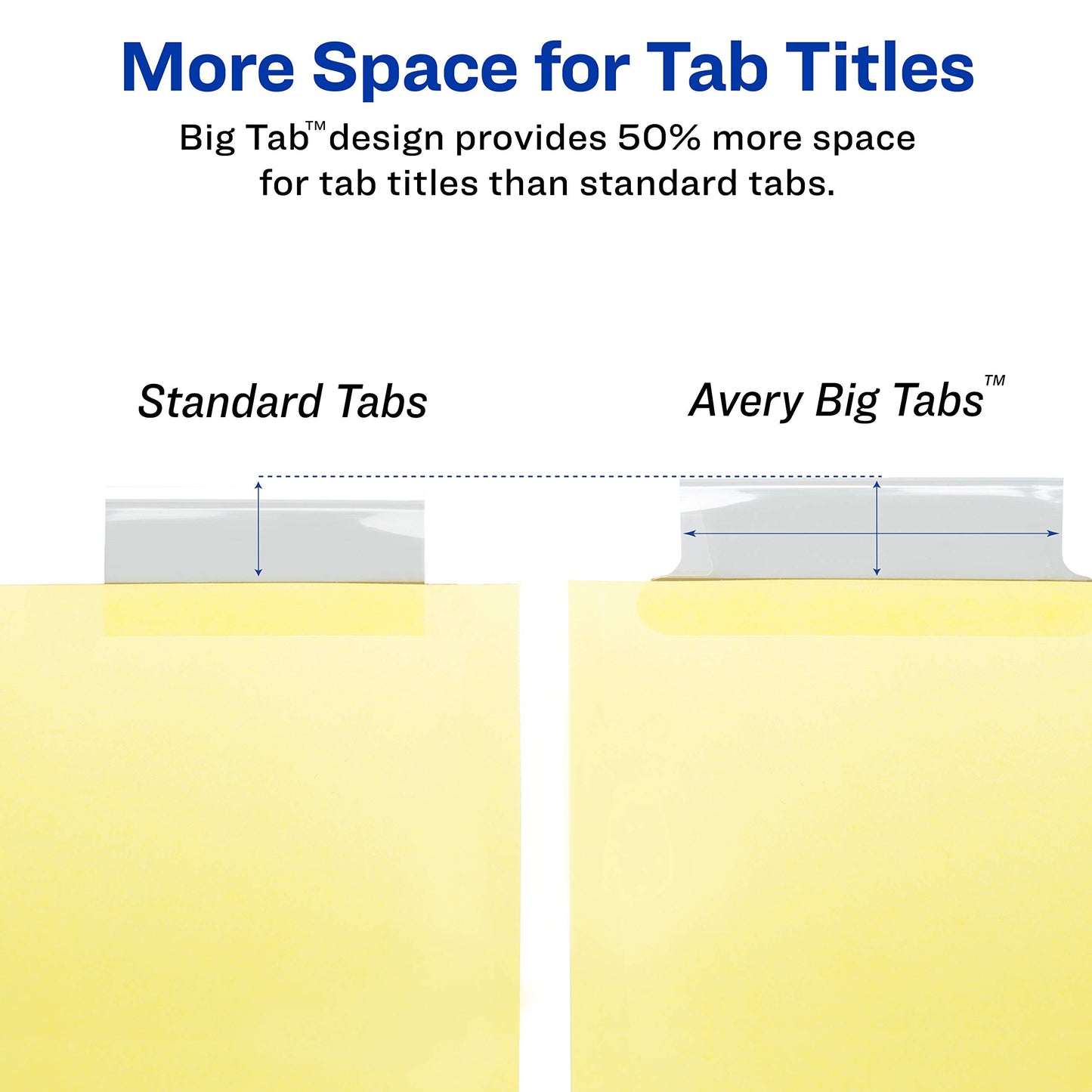 Big Tab Buff Colored Insertable Dividers - Gold Reinforce