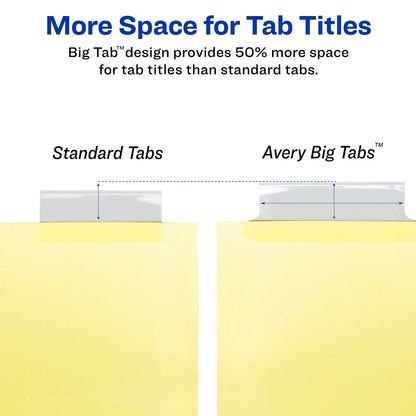 Big Tab Buff Colored Insertable Dividers - Gold Reinforce