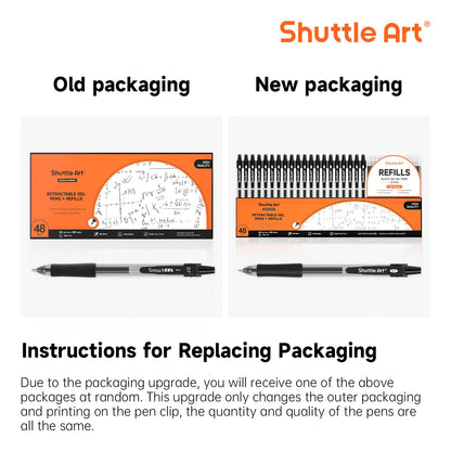 Shuttle Art Black Gel Pens, 48 Pack(20 Gel Pens with 28 Refills) Retractable Medium Point Rollerball Gel Ink Pens Smooth Writing with Comfortable Grip for Office School Home Work