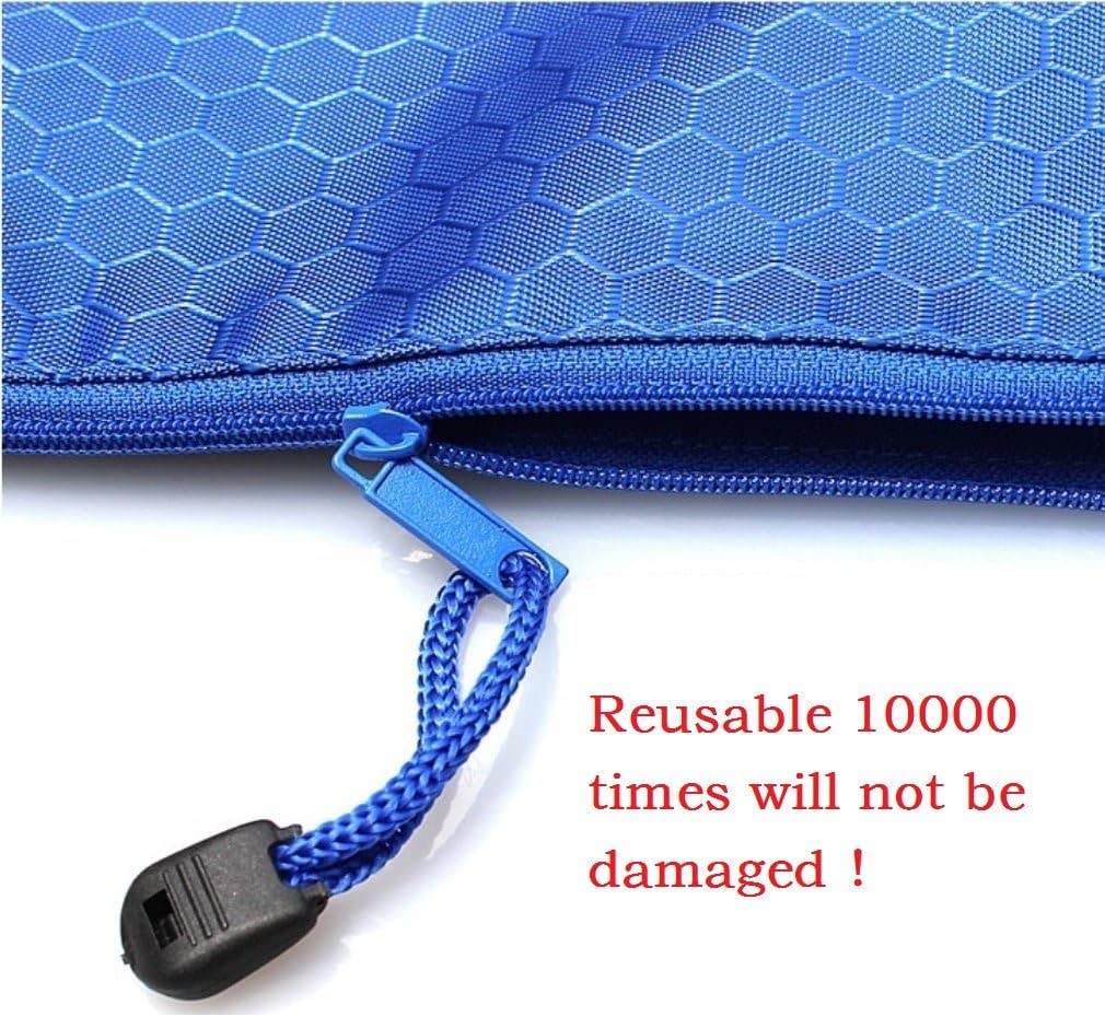 10 Pcs Waterproof Zipper File Bags-A4 Size Oxford Office Filing Documents Storage Folder, Cosmetics Offices Supplies Travel Accessories Pouch