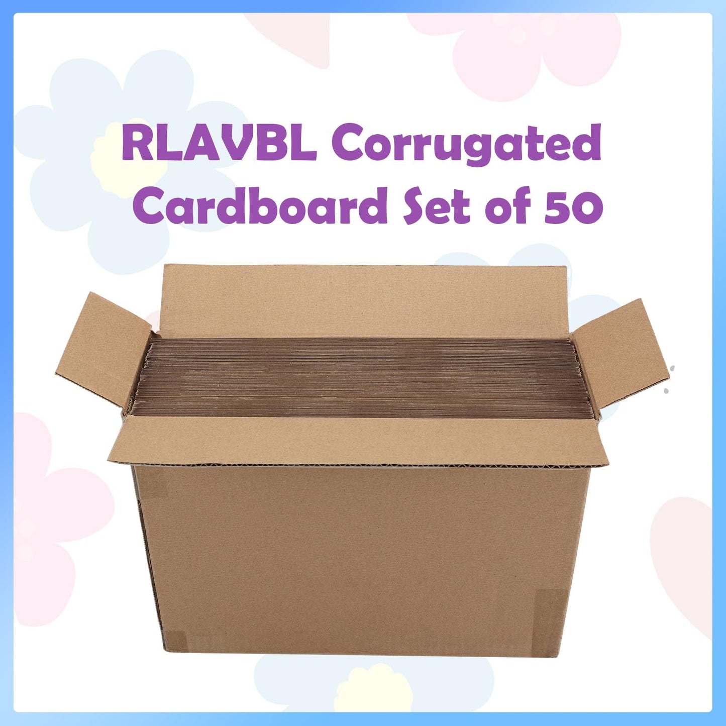 RLAVBL 50 Pack 9x12 Corrugated Cardboard Sheets, Flat Cardboard Inserts for Shipping, Mailing, Packing, DIY Crafts