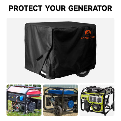Roastove Black Portable Generator Cover,600D Fabric Heavy Duty Waterproof, Universal Fit 32”L x 24”W x 24”H - for Most Generators 5000-10000 Watt