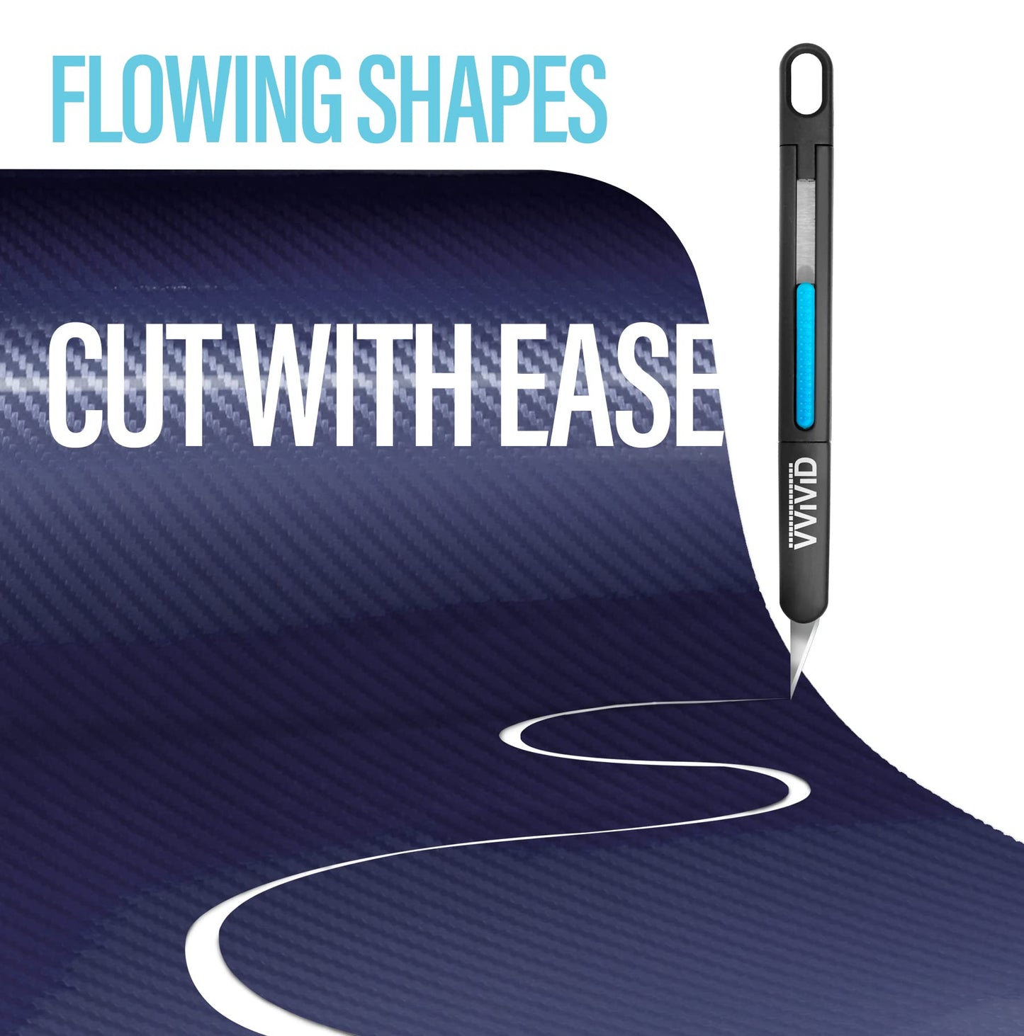 VViViD Precision Gliding Automotive Vinyl Wrapping Knife 3-Pack, Safety Locking, 15 Replacement Blades