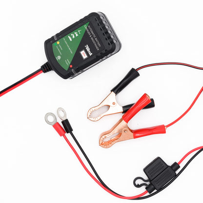 12 Volt Battery Charger 750mA Automatic Battery maintainer trickle Battery Charger for Automotive car Motorcycle Lawn Mower Boat ATV Sealed Lead Acid Batteries
