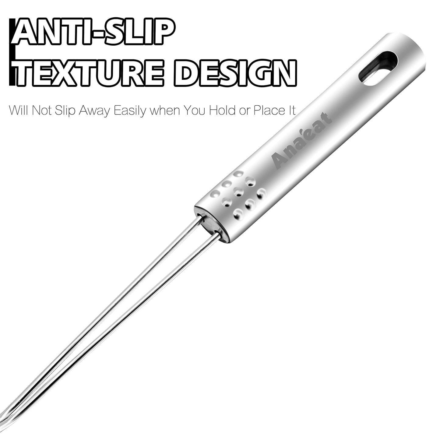 Anaeat Stainless Steel Spider Strainer Skimmer, Set of 3 Professional Kitchen Pasta Strainer Spoon with Long Handle - Asian Strainer Ladle Wire Skimmer Spoons for Cooking and Frying (4.5"+5.3"+6.1")