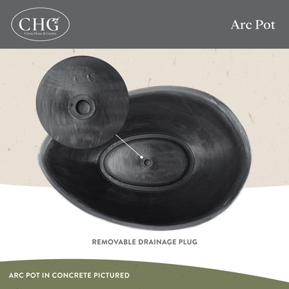 Classic Home and Garden Arc Unique Planter Bowl w/Drain Plug - UV Resistant Shallow Planter - Modern Plant Pot for Herbs (12” Desert)