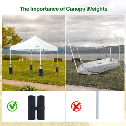 Canopy Weight, Ohuhu 4 Pack Tent Weights 112LBS Sand Bags Canopy Weights Bag for Instant Pop Up Outdoor Sun Shelter Canopy Beach Tent Legs Only Sandbang Without Sand