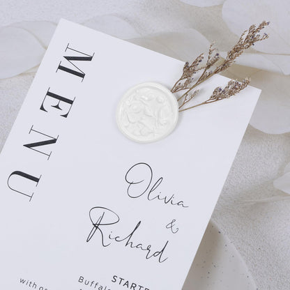 UNIQOOO Wax Seal Stickers - 3D Magnolia Wedding Invitation Envelope Botanical Seal Stickers, 50 Pcs Self- Adhesive Snow White Stickers, Perfect for Invitation, Christmas, Gift Wrapping, Party