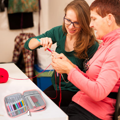 Vodiye 21 Sizes Ergonomic Crochet Hooks Set 0.5–10.0mm with Case, Soft Grip Crochet Needles for Crocheting Comfort