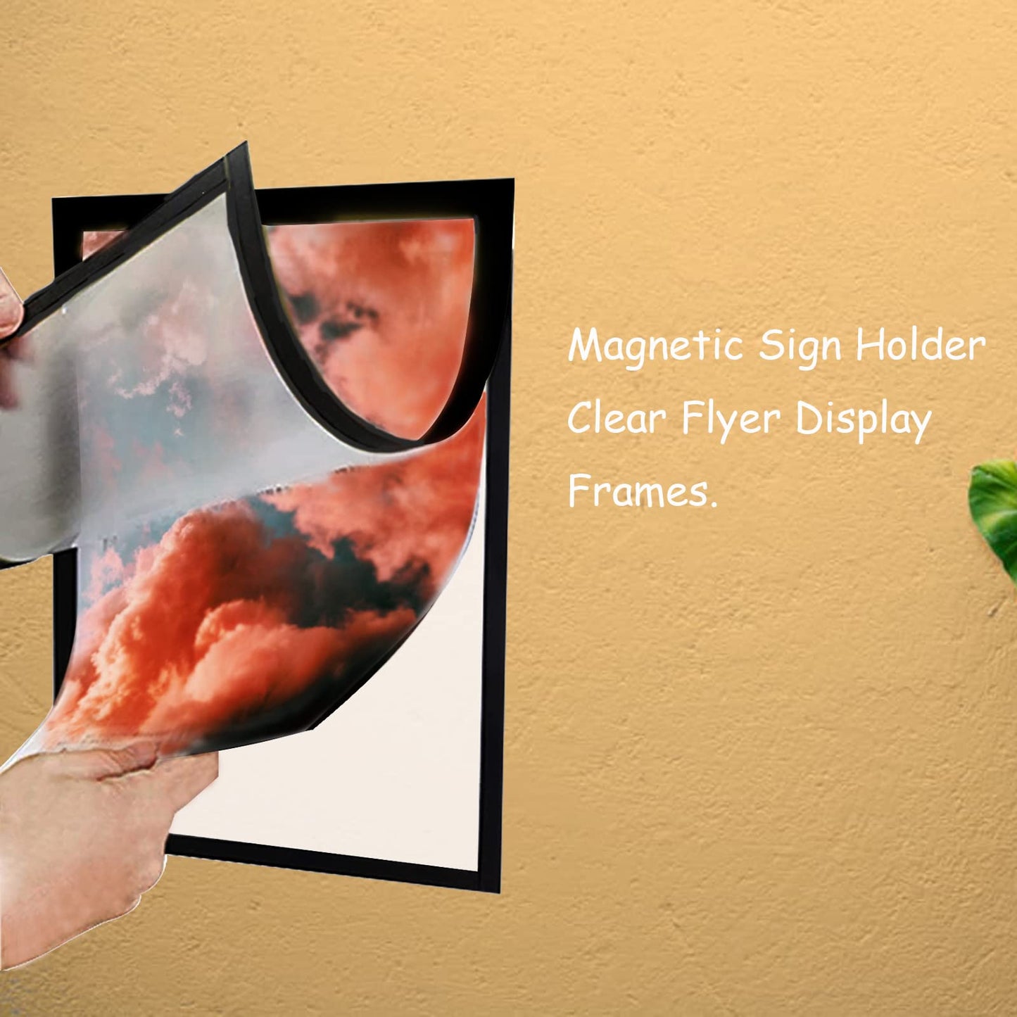 6 Pack Magnetic Wall Sign Holder 8.5 x 11 Poster Picture Frame Self-adhesive Kids Artwork Frame Display for Wall Window Shop Showroom Office