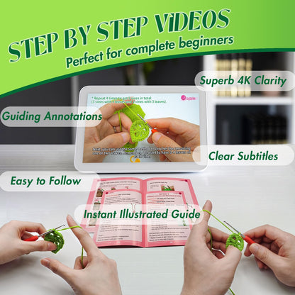 SGIBYN Crochet Kit for Beginners with Step-by-Step Video Tutorials,Beginners Starter Crochet Succulent Plant Kit for Adults,Knitting Kits Learn to Crochet Set (Hanging Plants)