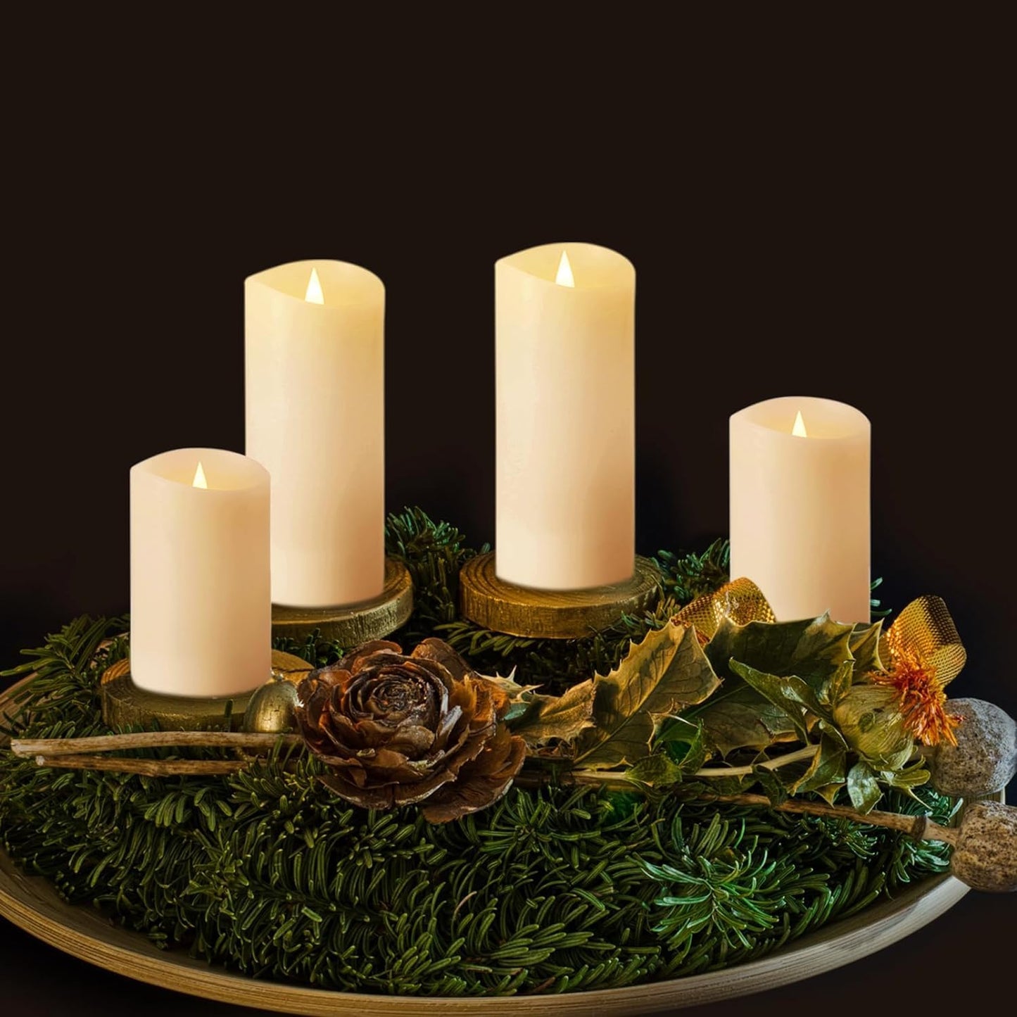 Softflame Flameless LED Candles with Remote Control, 3"x 7"Flickering 3D Moving Flame Battery Operated Candles in Real Wax Shell for Indoor Use, Home Decor Ivory