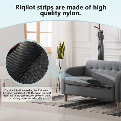 4 In x 18 Ft Hook and Loop Tape Strips with Adhesive Heavy Duty Keep Couch Cushions from Sliding, Outdoor Double Sided Hook Loop Rolls Rug, Mattresses Non Slip Grip, Sticky Straps Wall Hanging Strips
