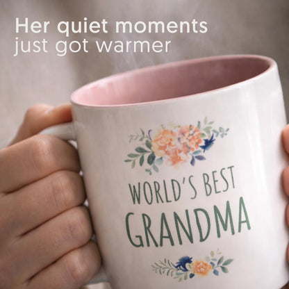 Triple Gifffted Best Grandma Ever Gifts Ideas for Grandmother from Grandkids, Coffee Mug and Socks from Grandson Granddaughter, Grandparent Birthday, Christmas, Mothers Day, Ceramic Cup 380ml