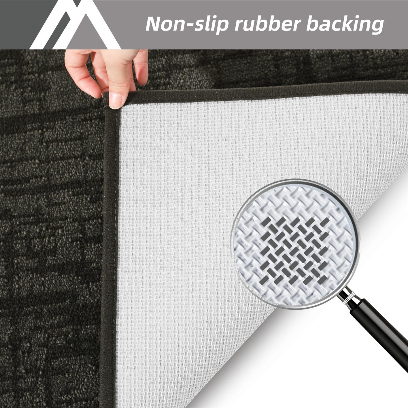 COSY HOMEER Non-Slip Doormat, 20" x 32" Doormats Entryway Rug Absorbent Dirt Trapper Door Mat for Indoor Entrance, Front Back Indoor Door Mats, Grey