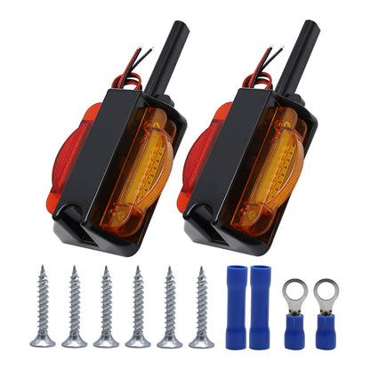 Anxingo 2PCS 4" LED Clearance Trailer Fender Lights Trailer Light Assembly Amber Front Red Back 4 Diodes Right + Left