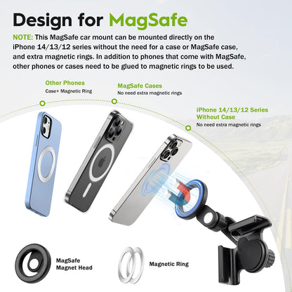 Cacartist for Tesla Phone Mount Compatible with Model Y/3/S/X, Cybertruck Magnetic Phone Holder Model Y Accessories Phone Mount Holder for iPhone, Android Car Mount (2pcs)