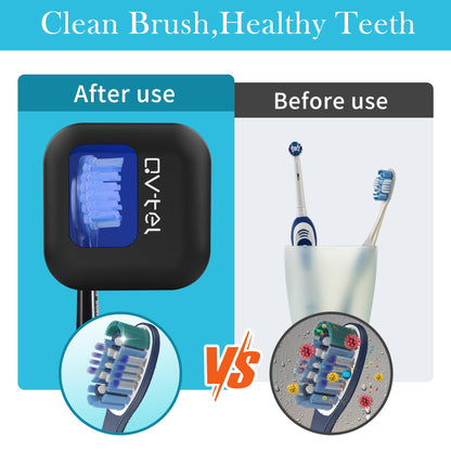 Portable Toothbrush Sanitizer & Toothbrush Holder, Travel Toothbrush Case -Manual/Electric Toothbrush Covers for Any Toothbrush Head - Rechargeable Travel Toothbrush Case with Cover, Clean for Home