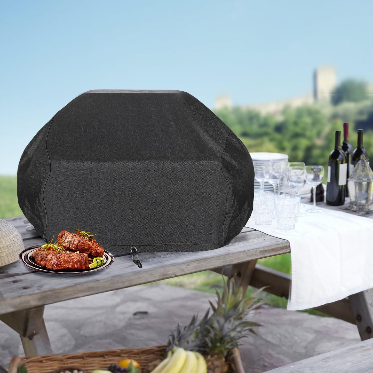 AMPtaan Woodfire Outdoor Grills Cover for Ninja Woodfire Pro XL Outdoor Oven OG951 OG901 and OG850 Series - Adjustable Drawstrings and Elastic Bands