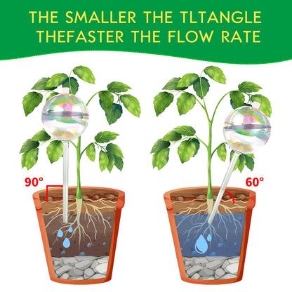 13 oz Up 2 Weeks Large Plant Watering Globes - Self Watering Bulbs for Indoor & Outdoor Plants, Glass Water Globes, Slow Watering for Plants While Away, Self Watering Planter Insert (Large 2-Pack)